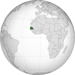 Location of  Senegal  (dark green)