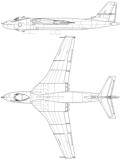 Dibuixo esquematico de Vickers Valiant.