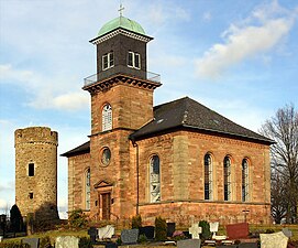 Warte mit Pfarrkirche in Wittelsberg