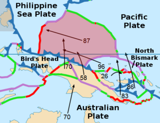 <span class="mw-page-title-main">Caroline plate</span> Minor oceanic tectonic plate north of New Guinea