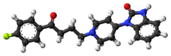 Ball-and-stick model of droperidol