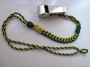 Whistle attached to a lanyard Pfeifenschnur.jpg