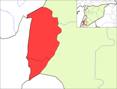 Provinsens läge i Syrien, med distrikten markerade.