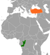 Location map for the Republic of the Congo and Turkey.