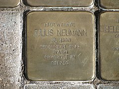 Stolperstein Julius Neumann, 1, Seidenbenderstraße 18, Worms.jpg