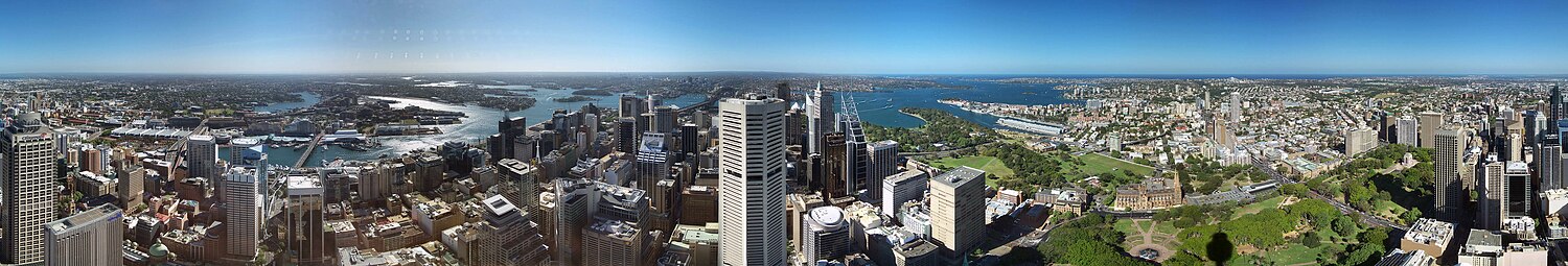 Pohled na City of Sydney ze Sydney Tower
