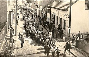 King's birthday, King Peter I street (today's Titova; retouched postcard, 1928)