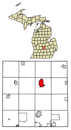 Location of St. Johns, Michigan