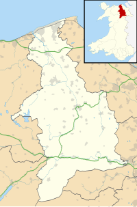 Map of Denbighshire within Wales