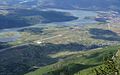 Vue panoramique de Kukës avec les villages voisins.