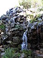 The romantic garden waterfall