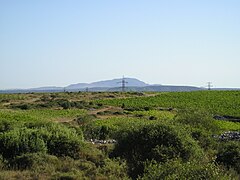 Vu du pic Saint-Loup depuis le tripoint Montarnaud, Murviel-lès-Montpellier et Saint-Paul-et-Valmalle.