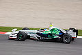 Rubens Barrichello driving the RA108 during a test.