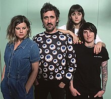 Tropical Fuck Storm, 2018. Left to right: Fiona Kitschin, Gareth Liddiard, Erica Dunn, Lauren Hammel.