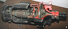 Small RP4 steam turbo generator set 500W/24V for a steam locomotive: alternator (left) + turbine (right) Turbogenerator przekroj.jpg