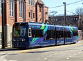 Atlanta Streetcar near the original Ebenezer Baptist Church, Sweet Auburn