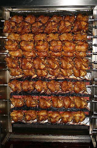 <span class="mw-page-title-main">Rotisserie chicken</span> Chicken dish