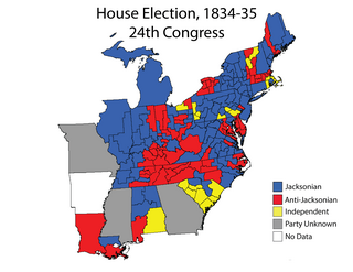 <span class="mw-page-title-main">1834–35 United States House of Representatives elections</span> House elections for the 24th U.S. Congress