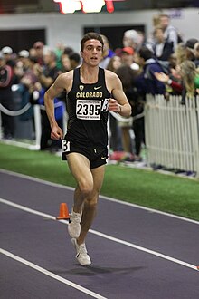 Klecker competes in the NCAA in 2020 for the Colorado Buffaloes. Joe Klecker 2020.jpg