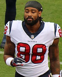 Akins with the Houston Texans in 2018 Jordan Akins.JPG