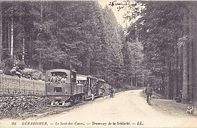 Le Saut des Cuves[52] - Tramway de la Schlucht (fonds photographique Ad. Weick).