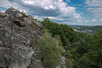 90. Platz: Martin Kraft mit Die Quarzitformation der Oberhauser Felsen oder Kirner Dolomiten bei Kirn im Hunsrück, Naturpark Soonwald-Nahe