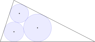 <span class="mw-page-title-main">Malfatti circles</span> Three tangent circles in a triangle