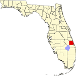 A state map highlighting St. Lucie County in the southern part of the state. It is small in size.