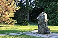 Carved wooden statue of Linnaeus in Visby