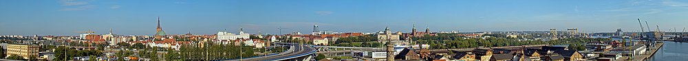 Szczecin, panorama miasta, widok w kierunku północno-zachodnim