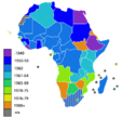 Image 18The international community grew in the second half of the century significantly due to a new wave of decolonization, particularly in Africa. Most of the newly independent states, were grouped together with many other so called developing countries. Developing countries gained attention, particularly due to rapid population growth, leading to a record world population of nearly 7 billion people by the end of the century. (from 20th century)