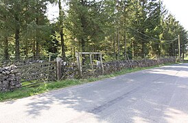 B6478 passing conifer plantation east of Milking Gates Bridge - geograph.org.uk - 6473195.jpg