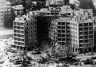 <span class="mw-page-title-main">1983 US embassy bombing in Beirut</span> 1983 suicide bombing of the U.S. Embassy in Beirut, Lebanon during the Lebanese Civil War