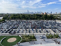 Vue sur les parkings.