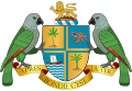 Герб на Доминика с две императорски амазони като щитодръжатели
