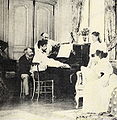 Debussy playing the piano, 1893