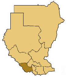 Location of the diocese within Sudan and South Sudan