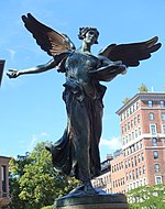 Bronze statue of a female angel figure