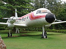 HS-THI at the Siam Country Club. The undercarriage, propellers and nose are not original. Hawker Siddeley HS-748 Srs2A-243 AN1123419.jpg