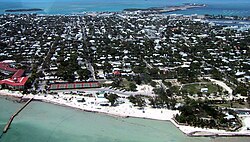 Aerial photo of Key West, looking north, March 2001.