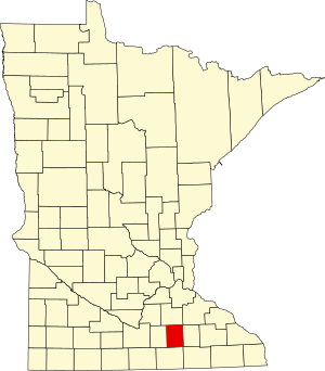 Map of Minnesota highlighting Steele County