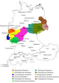 Central German dialects after 1945
.mw-parser-output .legend{page-break-inside:avoid;break-inside:avoid-column}.mw-parser-output .legend-color{display:inline-block;min-width:1.25em;height:1.25em;line-height:1.25;margin:1px 0;text-align:center;border:1px solid black;background-color:transparent;color:black}.mw-parser-output .legend-text{}
10: Silesian-Lusatian Mitteldeutsche Mundarten.png