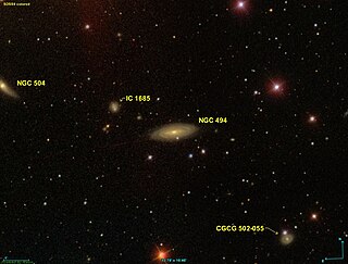 <span class="mw-page-title-main">NGC 494</span> Galaxy in the constellation Pisces