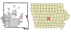 Location of Mitchellville, Iowa