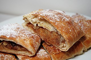 <span class="mw-page-title-main">Strudel</span> Type of layered pastry