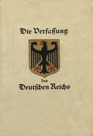 <span class="mw-page-title-main">Weimar Constitution</span> German constitution of 1919