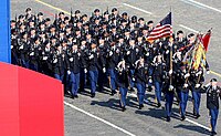 An element of the 18th Infantry Regiment, wearing ASUs, representing the United States at the 2010 Moscow Victory Day Parade