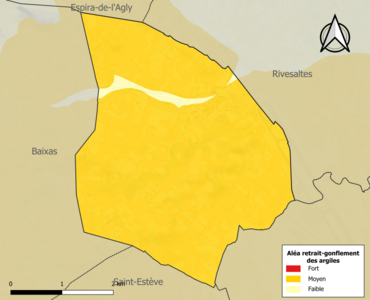 Carte des zones d'aléa retrait-gonflement des argiles.