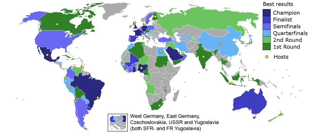 Map of the best results for each country