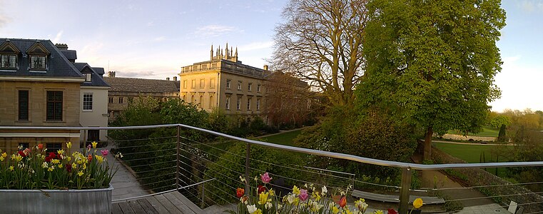 The rear of the college